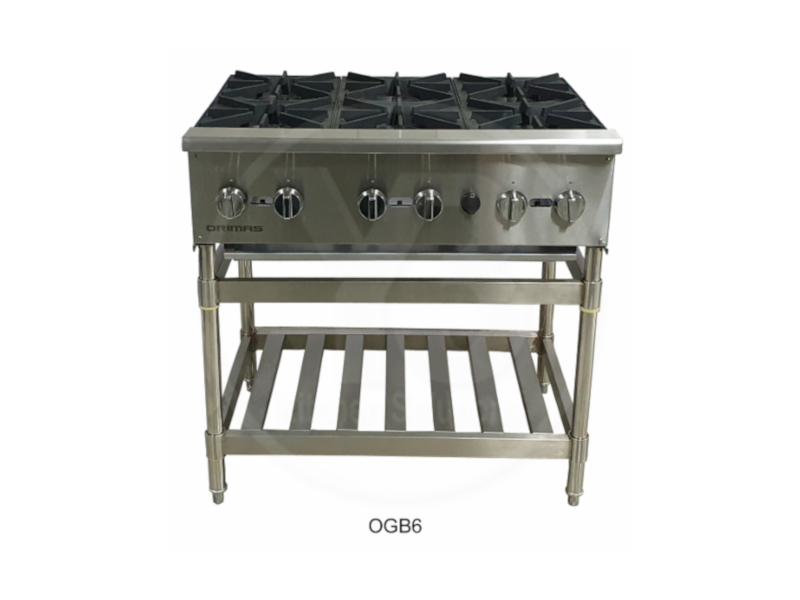 6 OPEN BURNER (S)